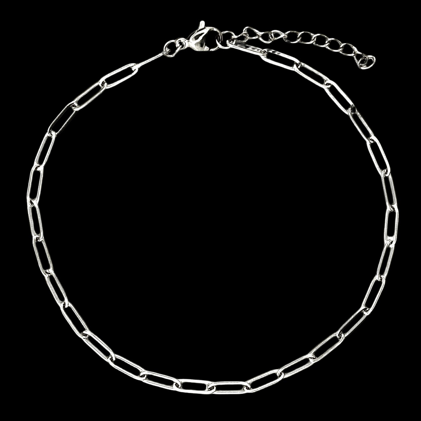 Paperclip Anklet Silver