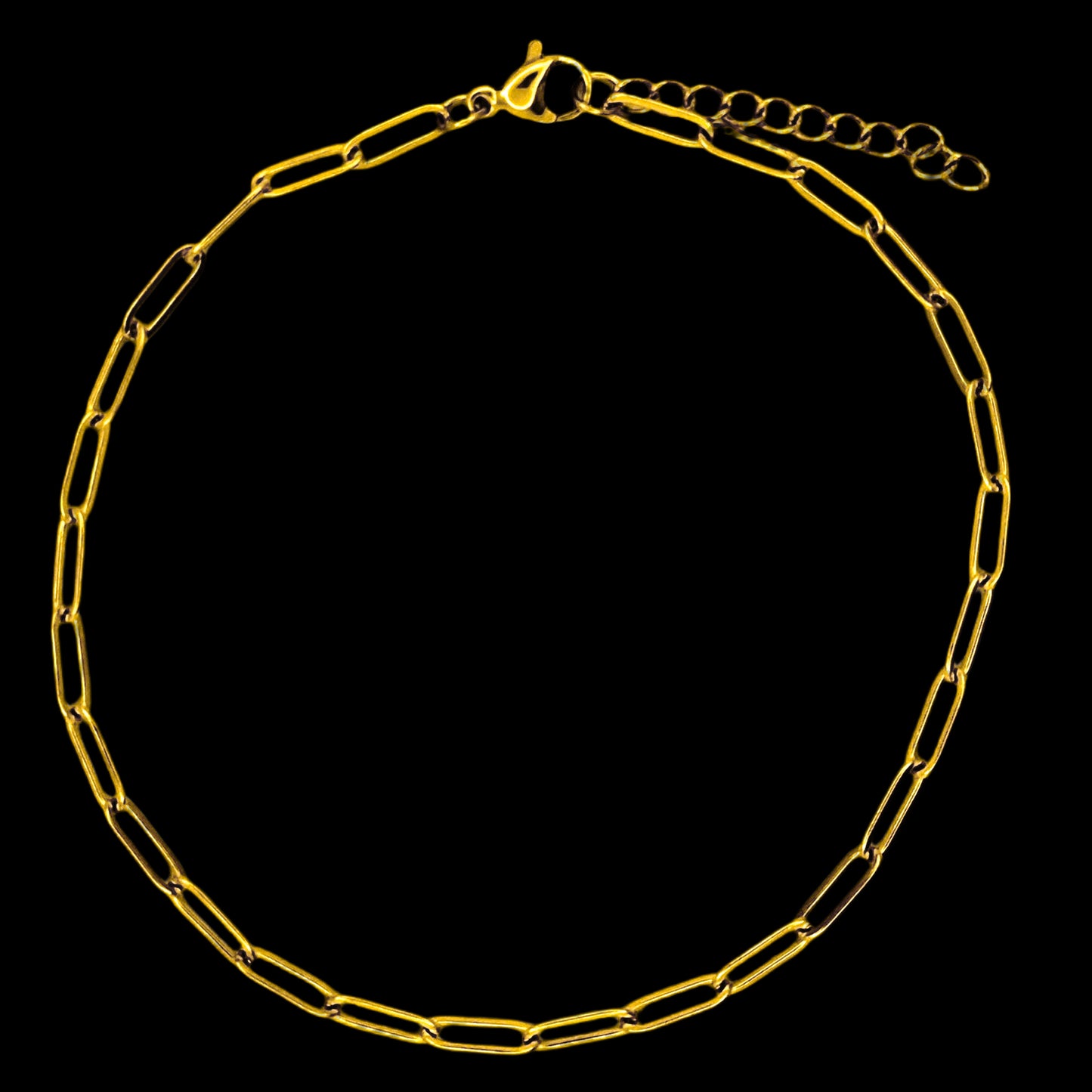 Paperclip Anklet Gold