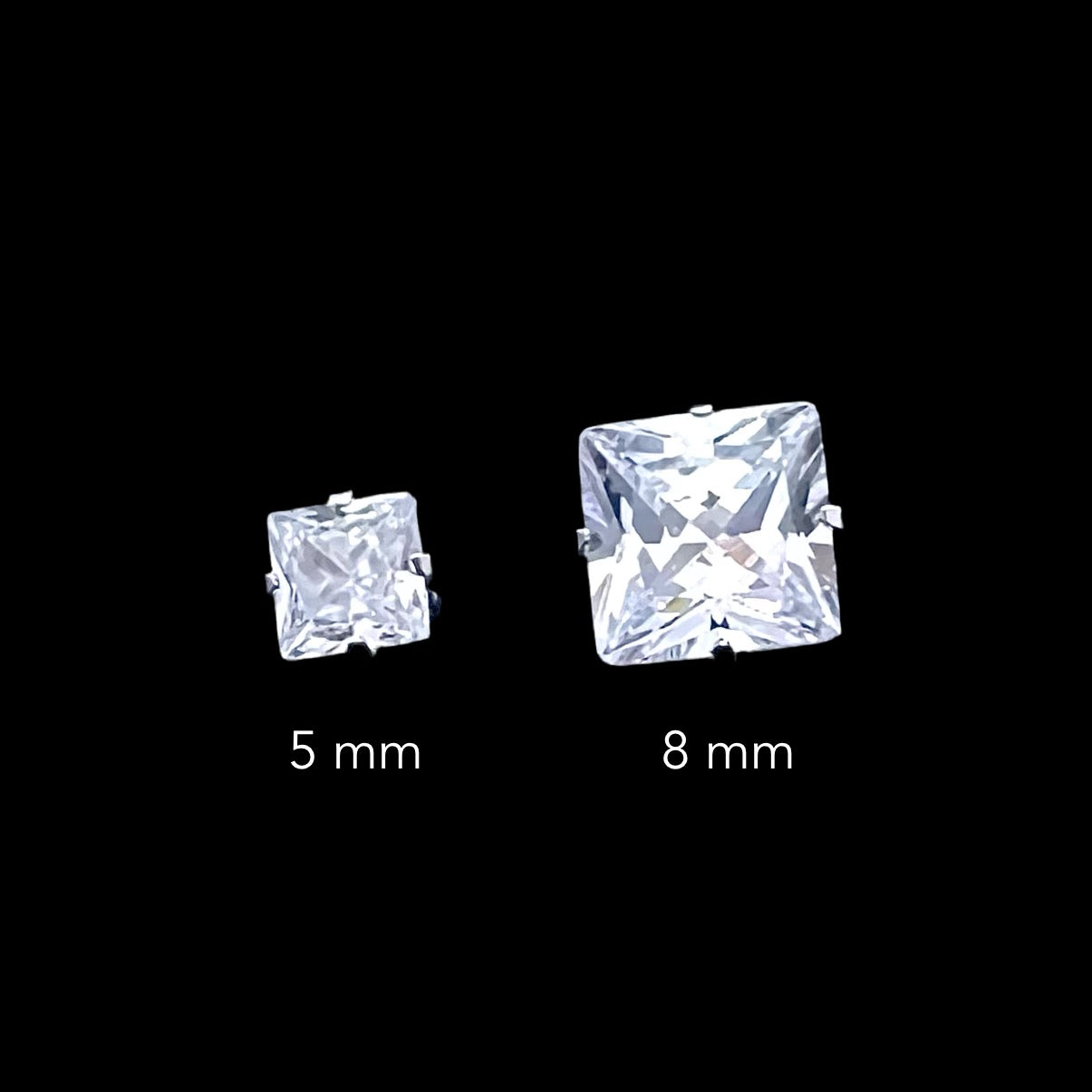 Square CZ Stud Earrings