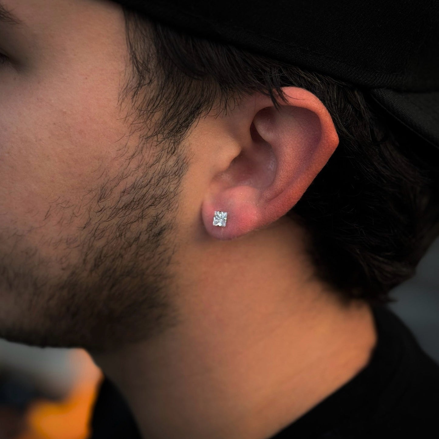Square CZ Stud Earrings