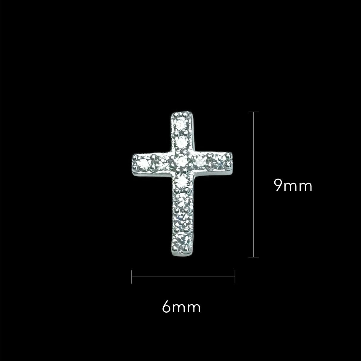 Icy Cross Stud Earrings Silver