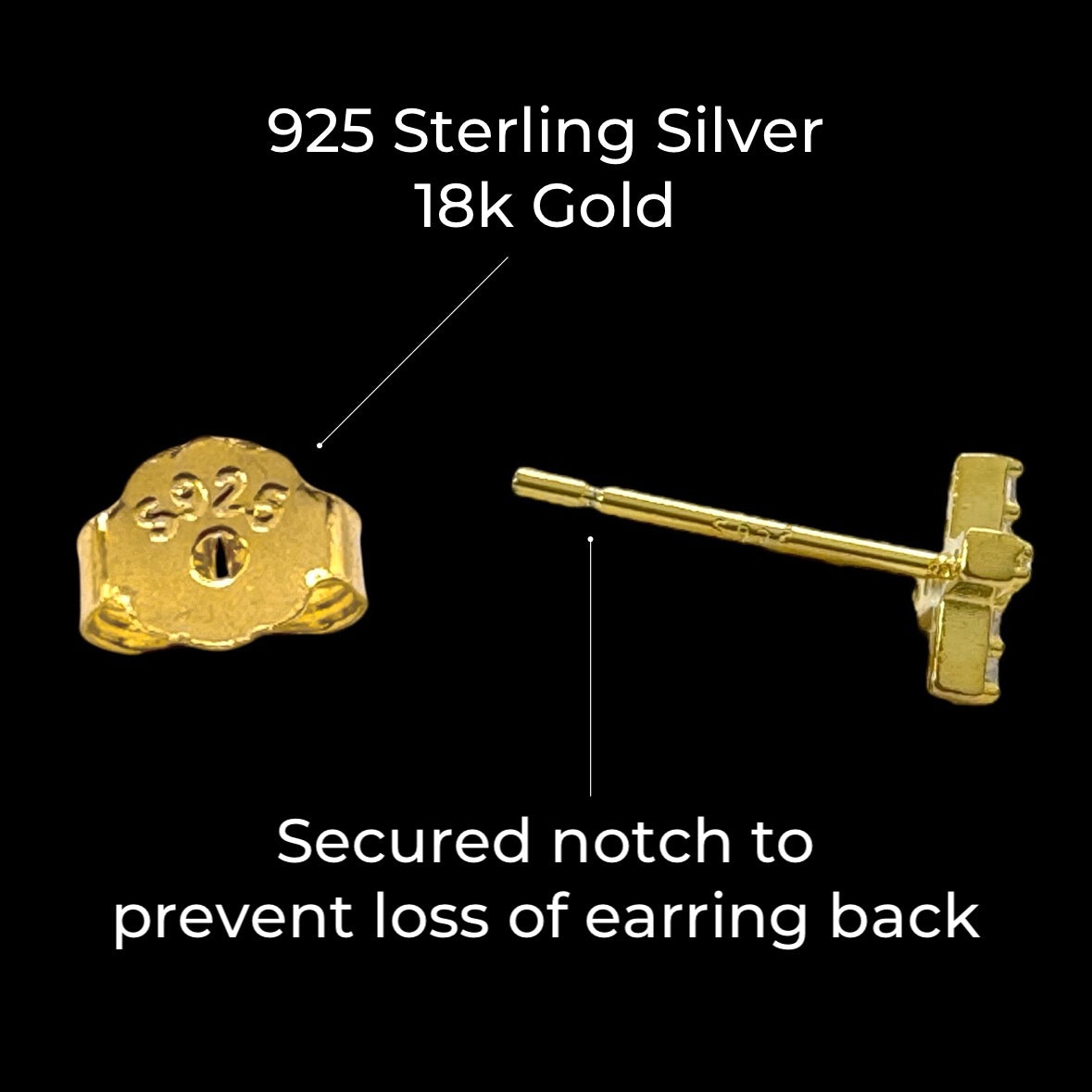 Icy Cross Stud Earrings Gold