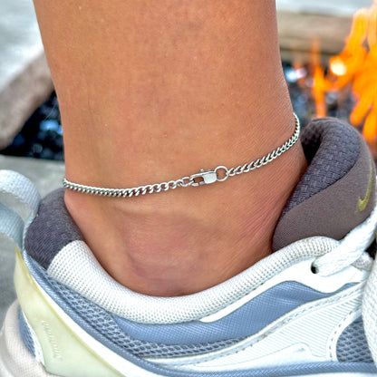 Cuban Link Chain Anklet - Stainless Steel