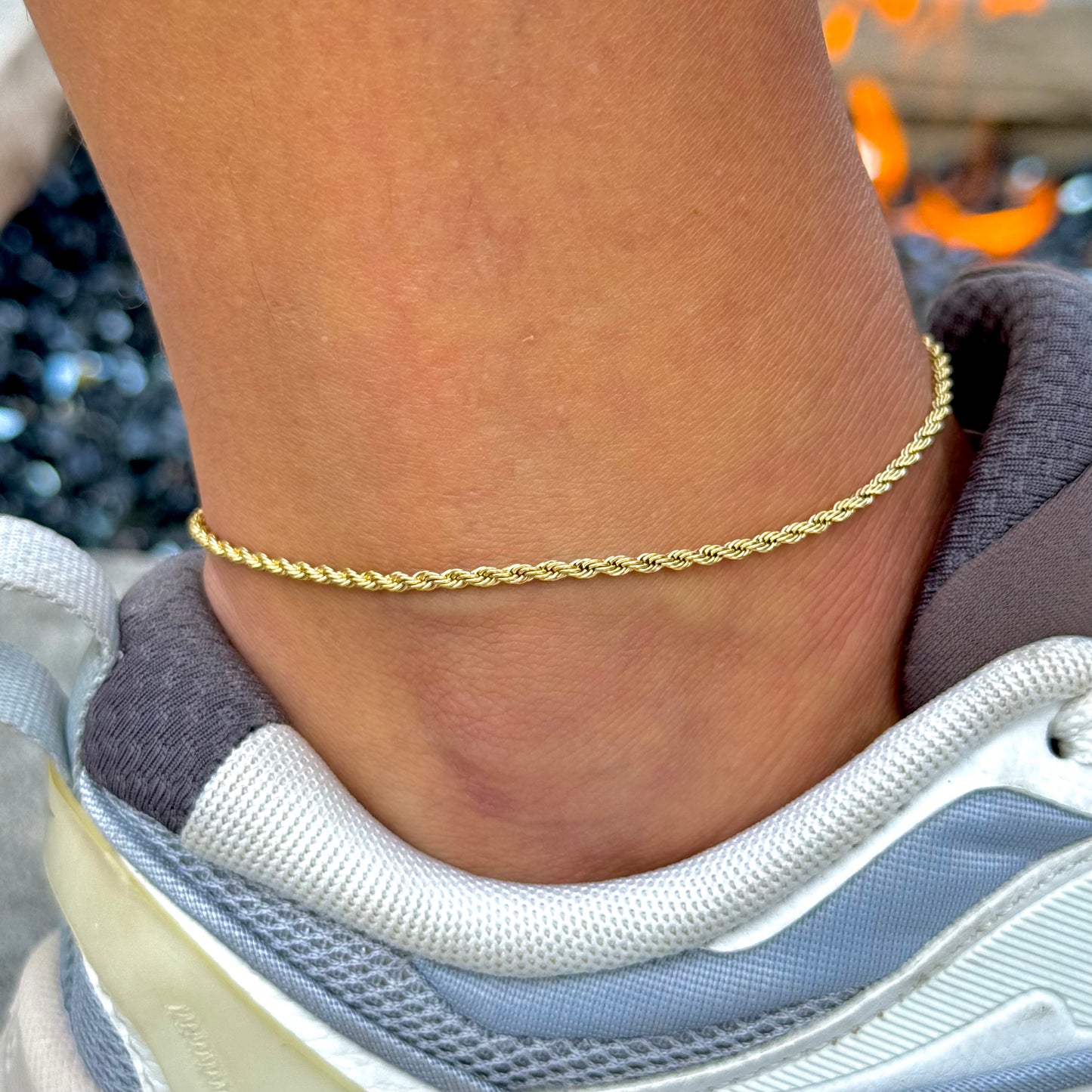 Rope Chain Anklet - Gold