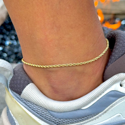 Rope Chain Anklet - Gold