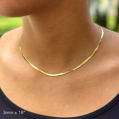 Herringbone Chain - Gold