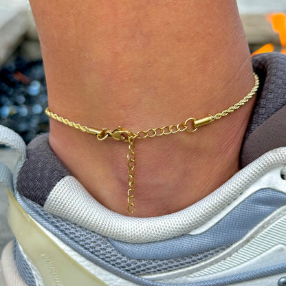 Rope Chain Anklet - Gold