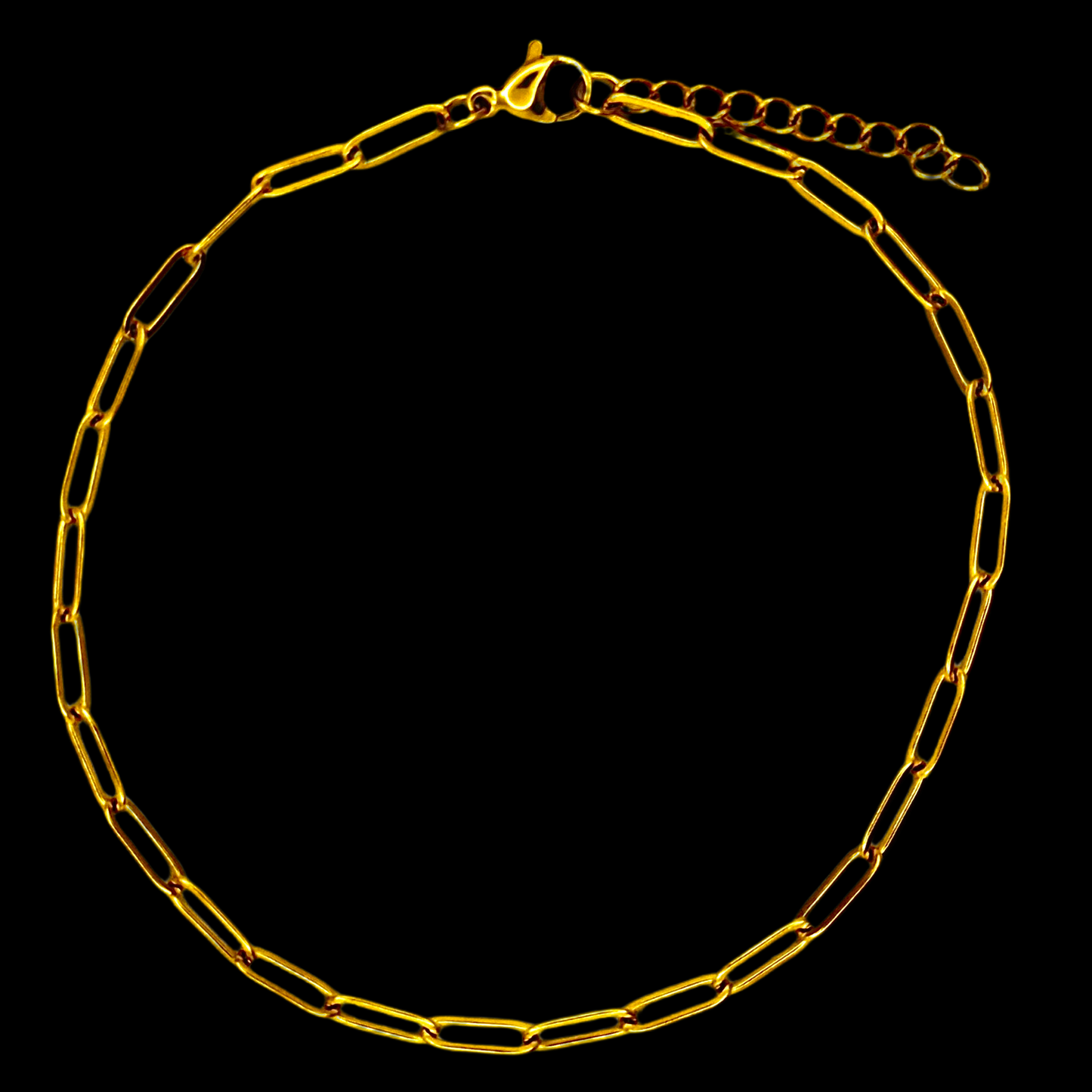 Paperclip Anklet - Gold