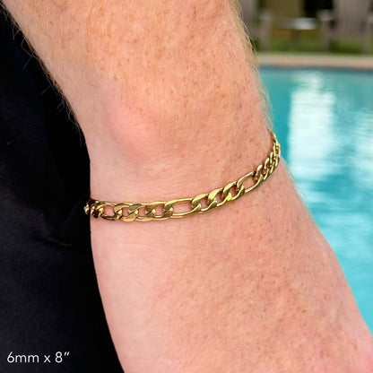 Figaro Chain Bracelet - Gold