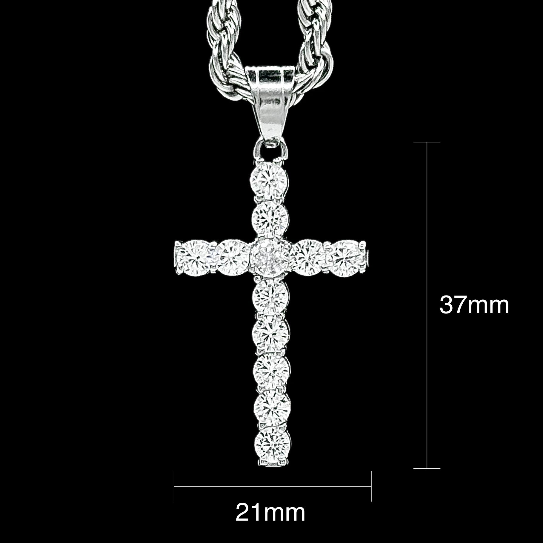 Massive Stainless Steel Icy Cross Pendant For Men – 3.85" Bling CZ Silver Hip Hop Jewelry